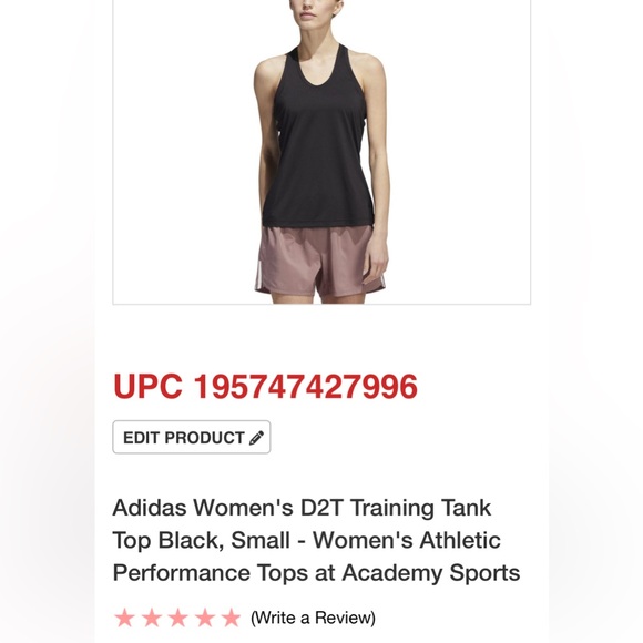 adidas Tops - Adidas Women’s Black Dry Feel D2T Activewear Athletic Performance Training Tank